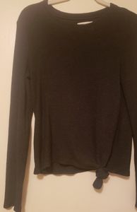 Madewell Texture & Thread Ribbed Tie Front Sweater